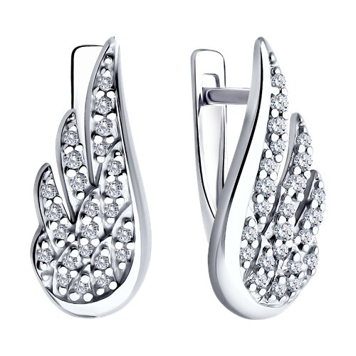 Серьги из серебра с камнями Фианит