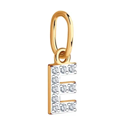 Pandantiv din aur roșu cu Cubic Zirconia Incolor