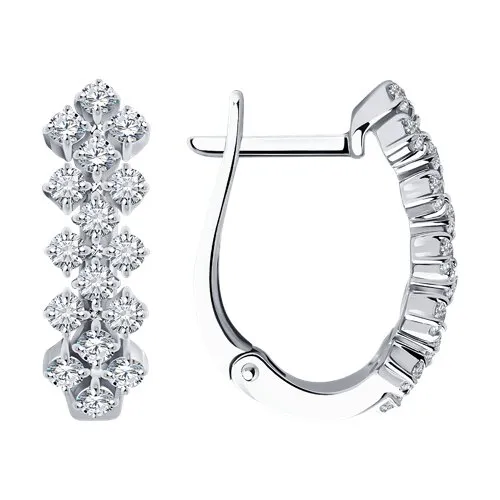 Cercei din aur alb cu Diamant
