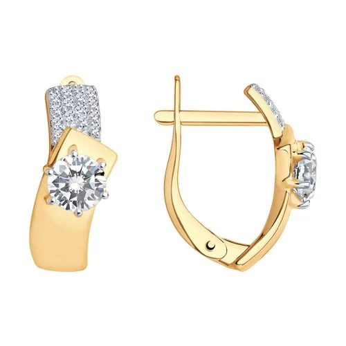 Cercei din aur roșu cu Cubic Zirconia Incolor
