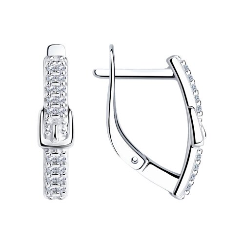 Cercei din argint  cu pietre Cubic Zirconia Incolor