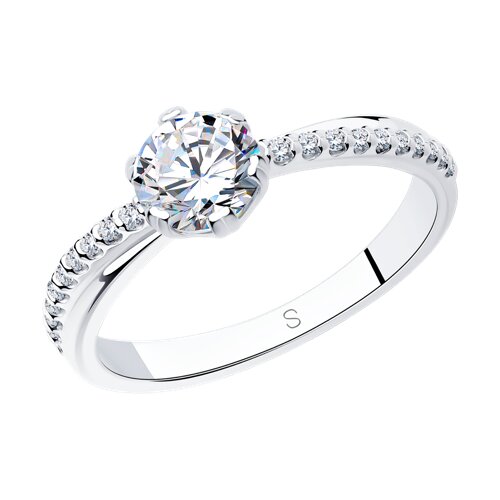 Кольцо из серебра с камнями Фианит