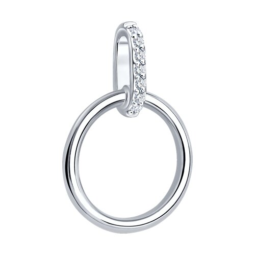 Pandantiv din aur alb cu pietre Diamant