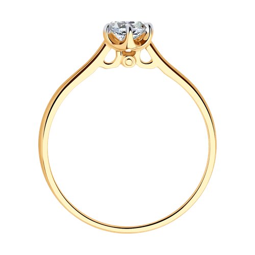 Кольцо из красного золота с камнями Фианит