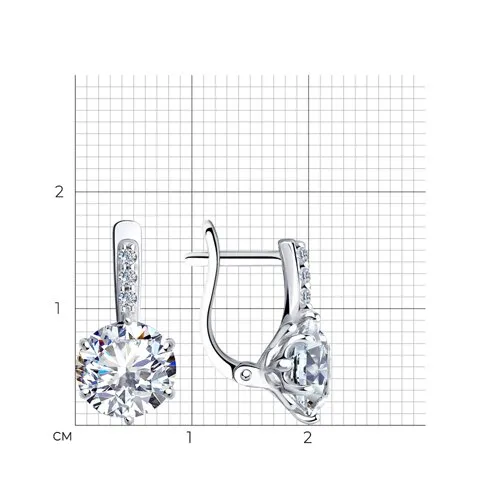 Cercei din argint cu Cubic Zirconia Incolor