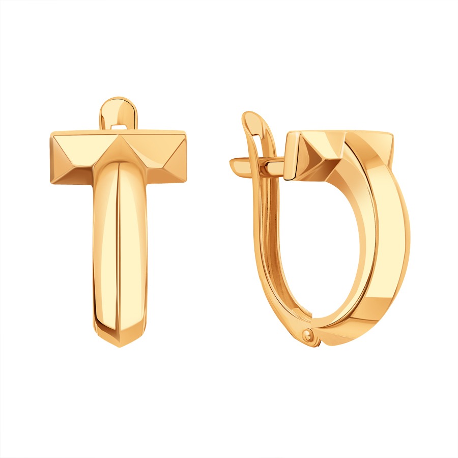 Cercei din aur roșu fără pietre