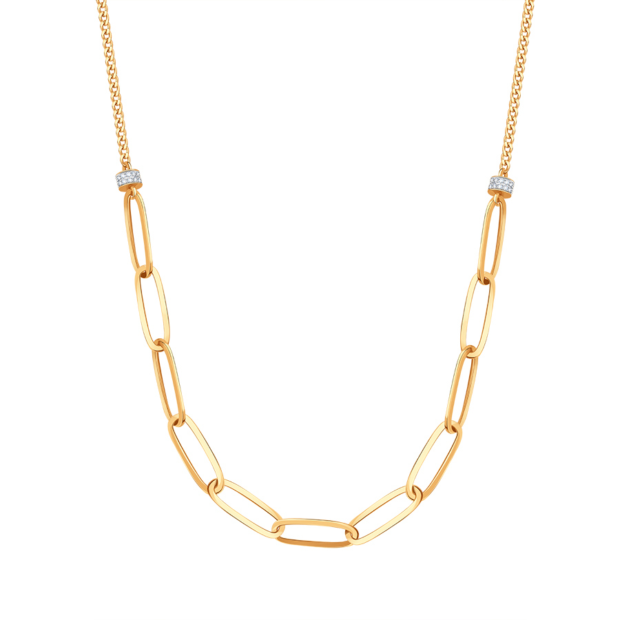 Colier din aur roșu cu pietre Cubic Zirconia Incolor