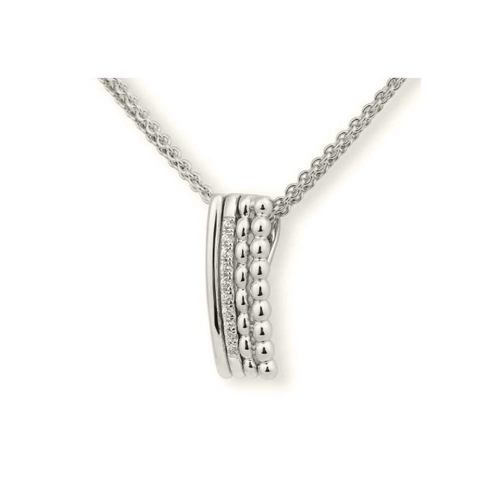 Pandantiv din aur alb cu pietre Diamant