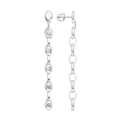 Cercei Pusete din argint  cu pietre Cubic Zirconia Incolor