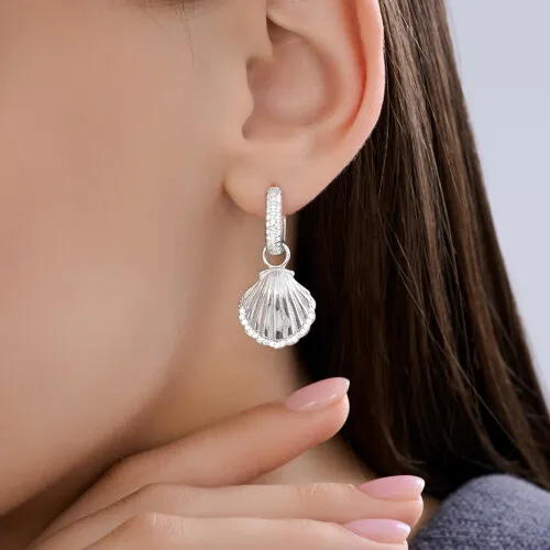 Cercei Creole din argint cu Cubic Zirconia Incolor