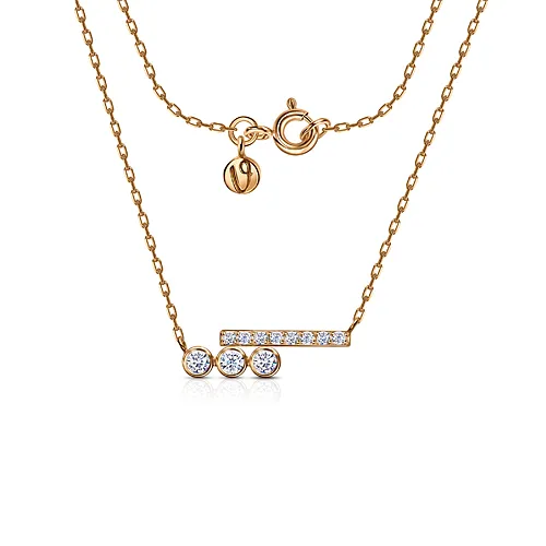 Colier din aur roșu cu Cubic Zirconia Incolor