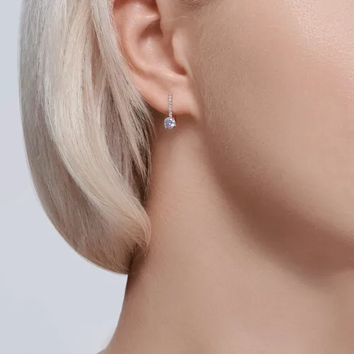 Cercei din aur roșu cu Cubic Zirconia Incolor