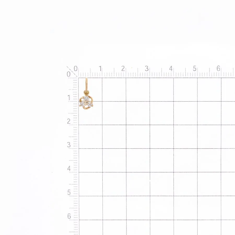 Pandantiv din aur roșu cu Cubic Zirconia Incolor