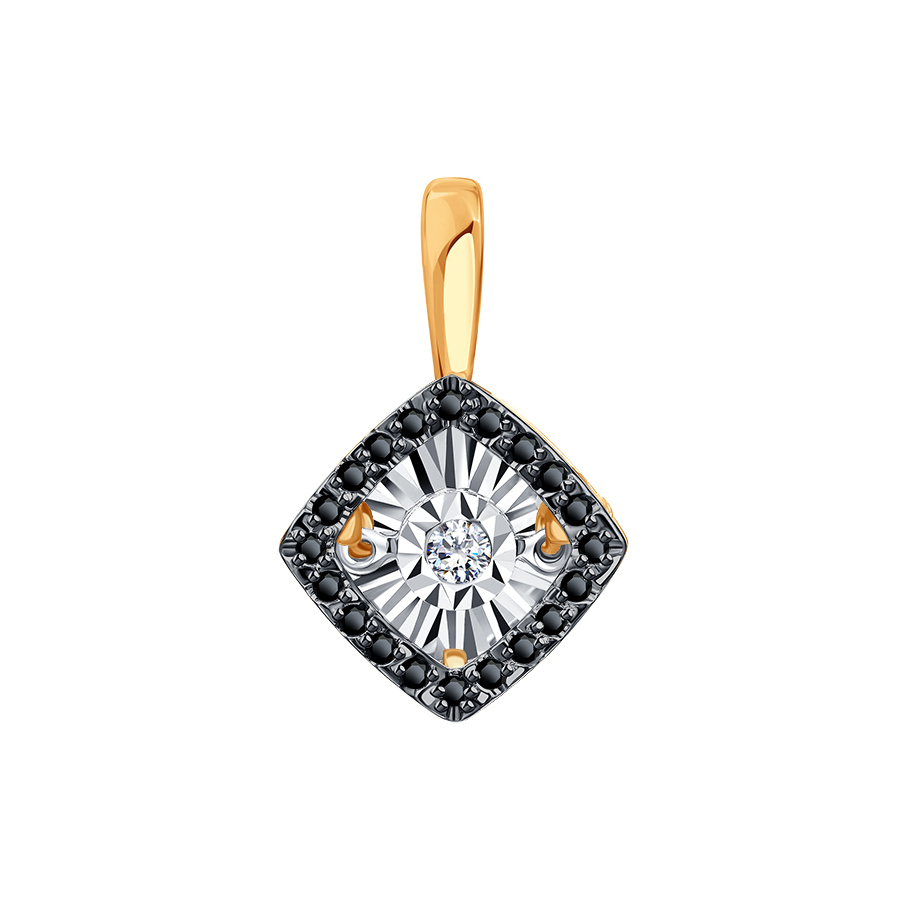 Pandantiv din aur roșu cu pietre Diamant, Diamant negru