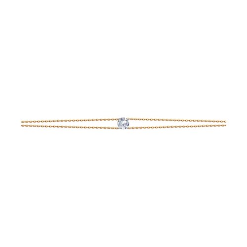 Brățară din aur roșu cu pietre Cubic Zirconia Incolor