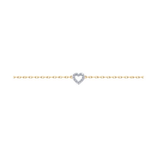 Brățară Love din aur roșu cu pietre Cubic Zirconia Incolor