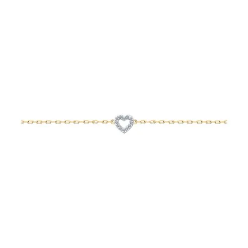 Brățară Love din aur roșu cu Cubic Zirconia Incolor
