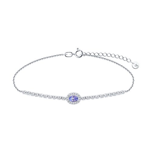 Brățară din aur alb cu pietre Diamant, Tanzanit