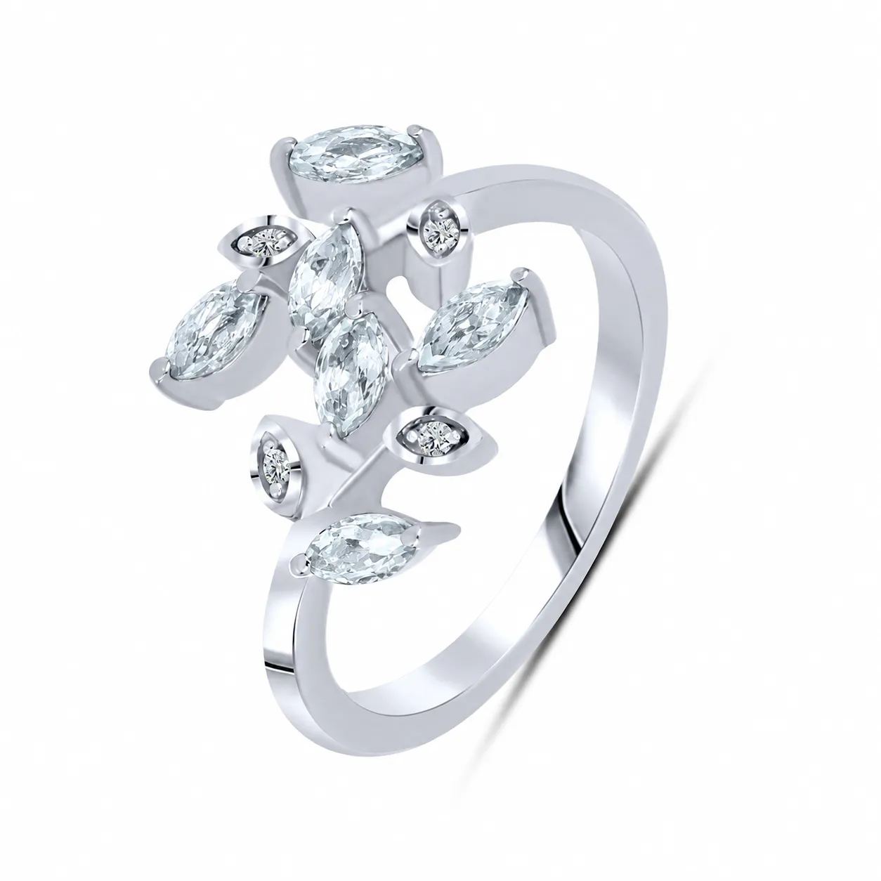 Inel din argint cu Cubic Zirconia Incolor, Topaz albastru