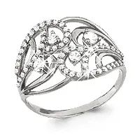 Inel din aur alb cu Cubic Zirconia Incolor