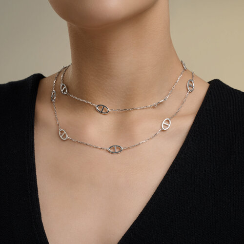 Колье из серебра без камней