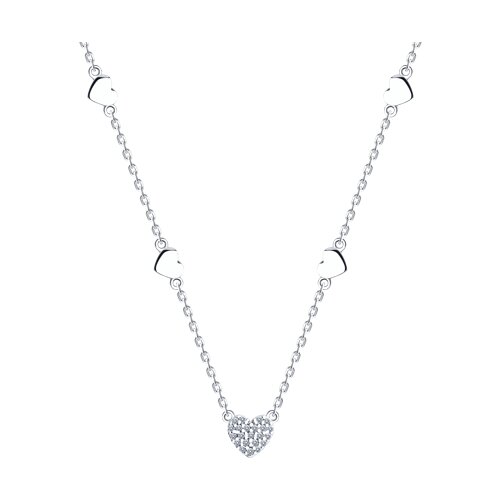 Colier din argint  cu pietre Cubic Zirconia Incolor