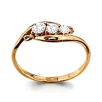 Inel din aur roșu cu Cubic Zirconia Incolor