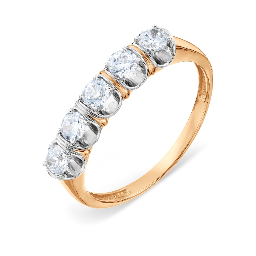 Кольцо из красного золота с камнями Бриллиант