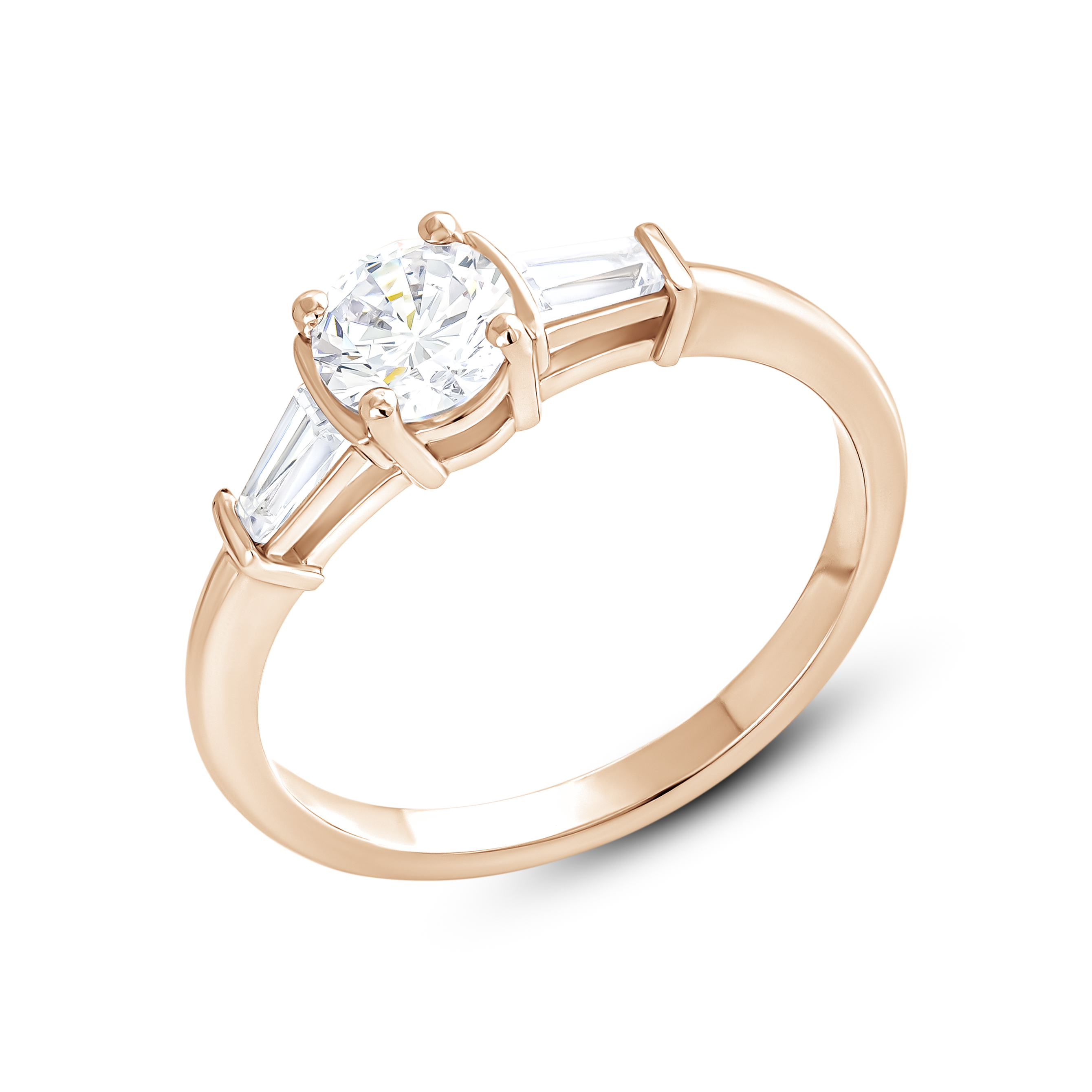 Кольцо из красного золота с камнями Бриллиант