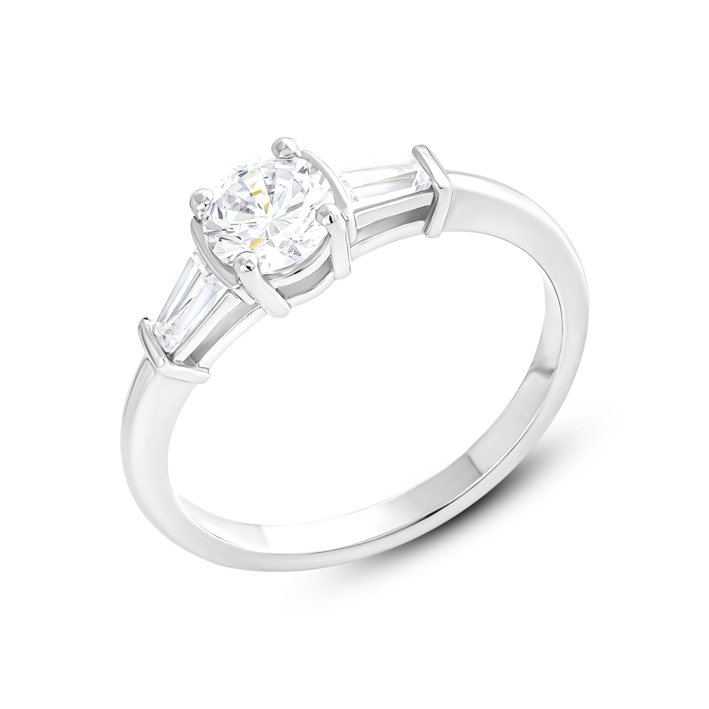 Кольцо из белого золота с камнями Бриллиант