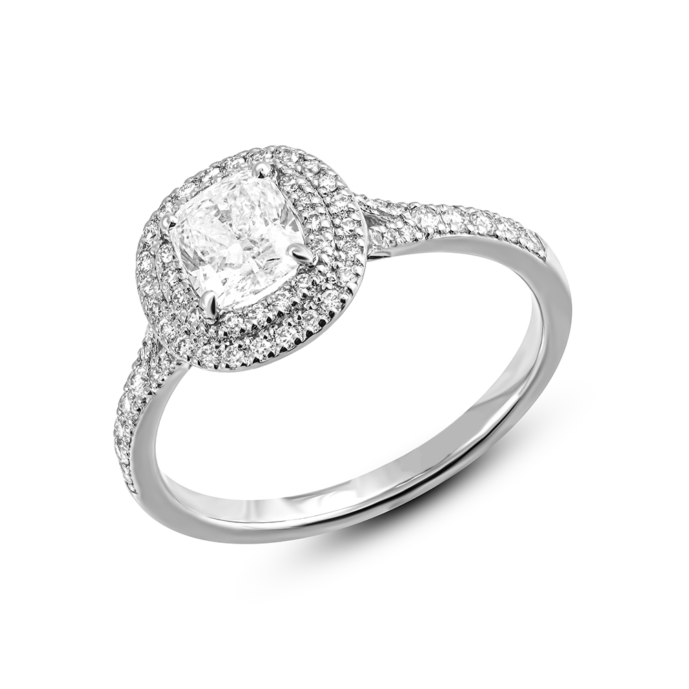 Кольцо из белого золота с камнями Бриллиант