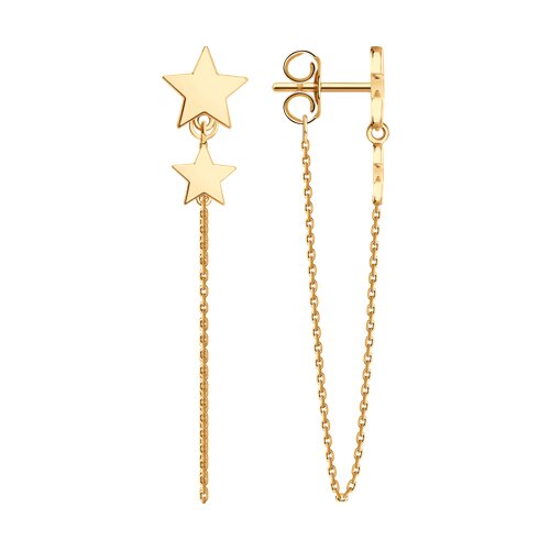 Серьги Пусеты из красного золота без камней