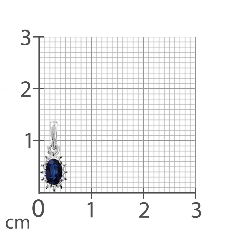 Pandantiv din aur alb cu Diamant, Safir