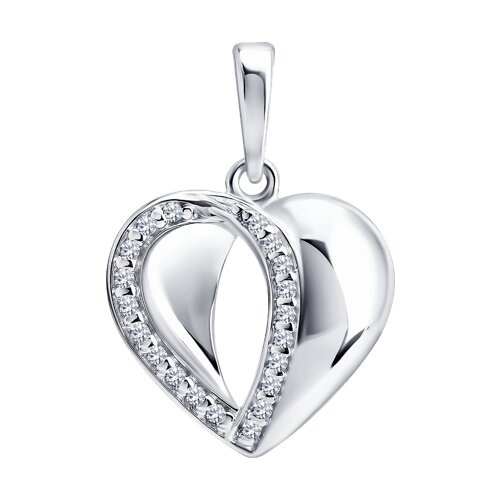 Подвеска из серебра с камнями Фианит