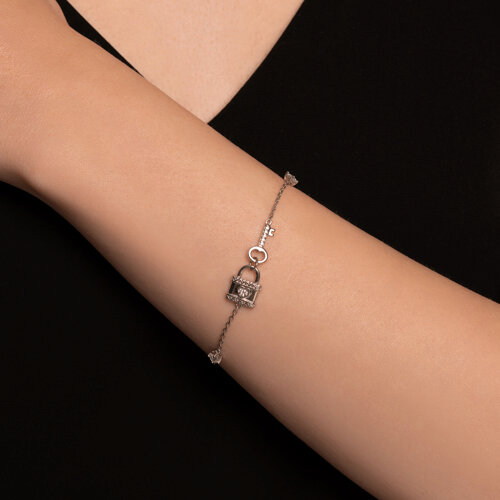Brățară Cheiță din argint  cu pietre Cubic Zirconia Incolor