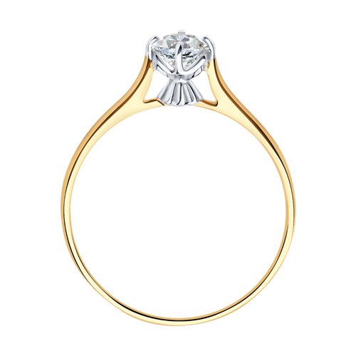 Inel din aur roșu cu pietre Swarovski