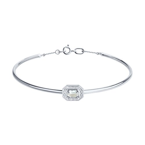 Браслет из белого золота с камнями Бриллиант, Горный хрусталь