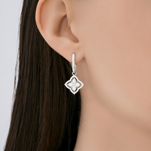 Cercei Creole din argint  cu pietre Cubic Zirconia Incolor
