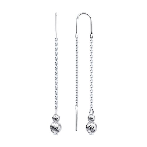 Серьги Продёвки из серебра без камней