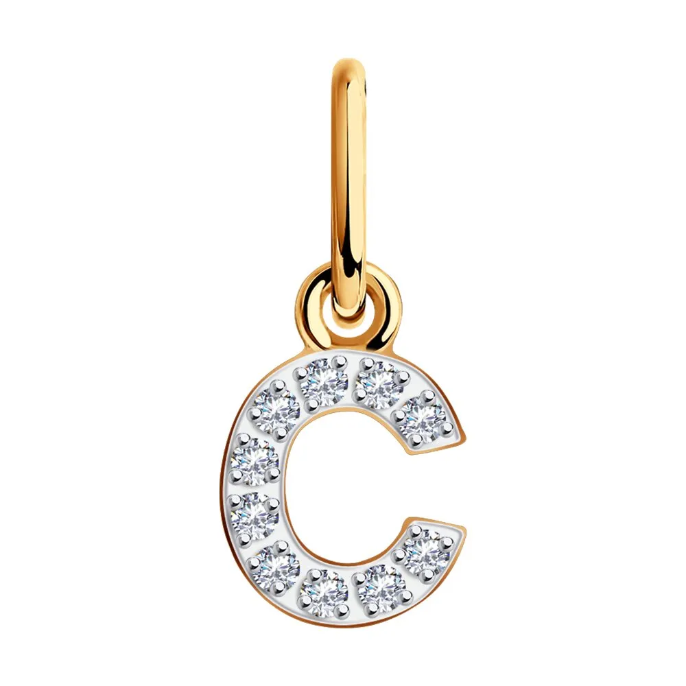 Pandantiv din aur roșu cu Cubic Zirconia Incolor