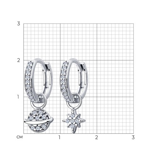 Cercei Creole din argint  cu pietre Cubic Zirconia Incolor