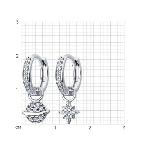 Cercei Creole din argint cu Cubic Zirconia Incolor