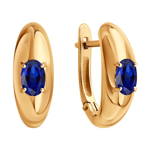 Cercei din aur roșu cu pietre Safir