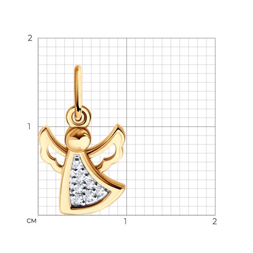 Подвеска из красного золота с камнями Фианит