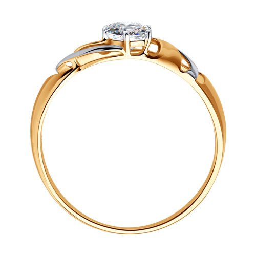 Inel din aur roșu cu pietre Cubic Zirconia Incolor