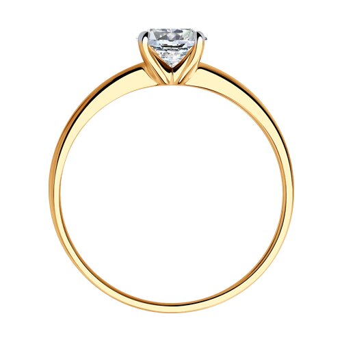 Кольцо из красного золота с камнями Фианит