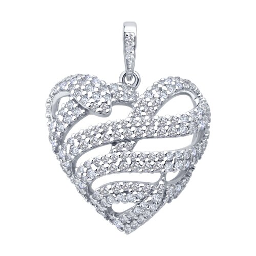 Pandantiv din argint  cu pietre Cubic Zirconia Incolor