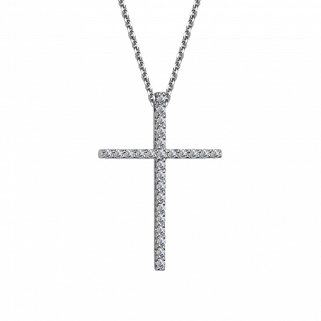Colier din aur alb cu pietre Diamant