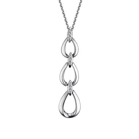 Colier din aur alb cu pietre Diamant
