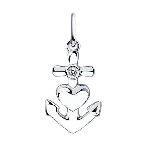 Pandantiv din argint  cu pietre Cubic Zirconia Incolor